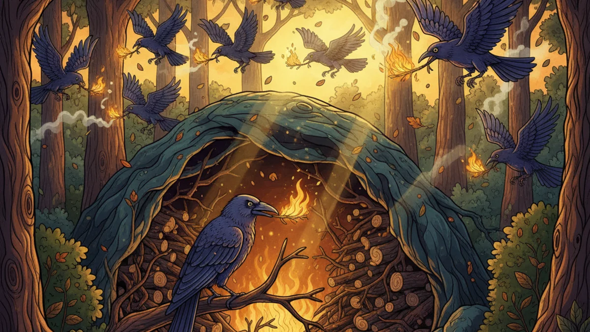 Illustration for War and Peace - a tales of wisdom and strategy Panchatantra story with moral lessons