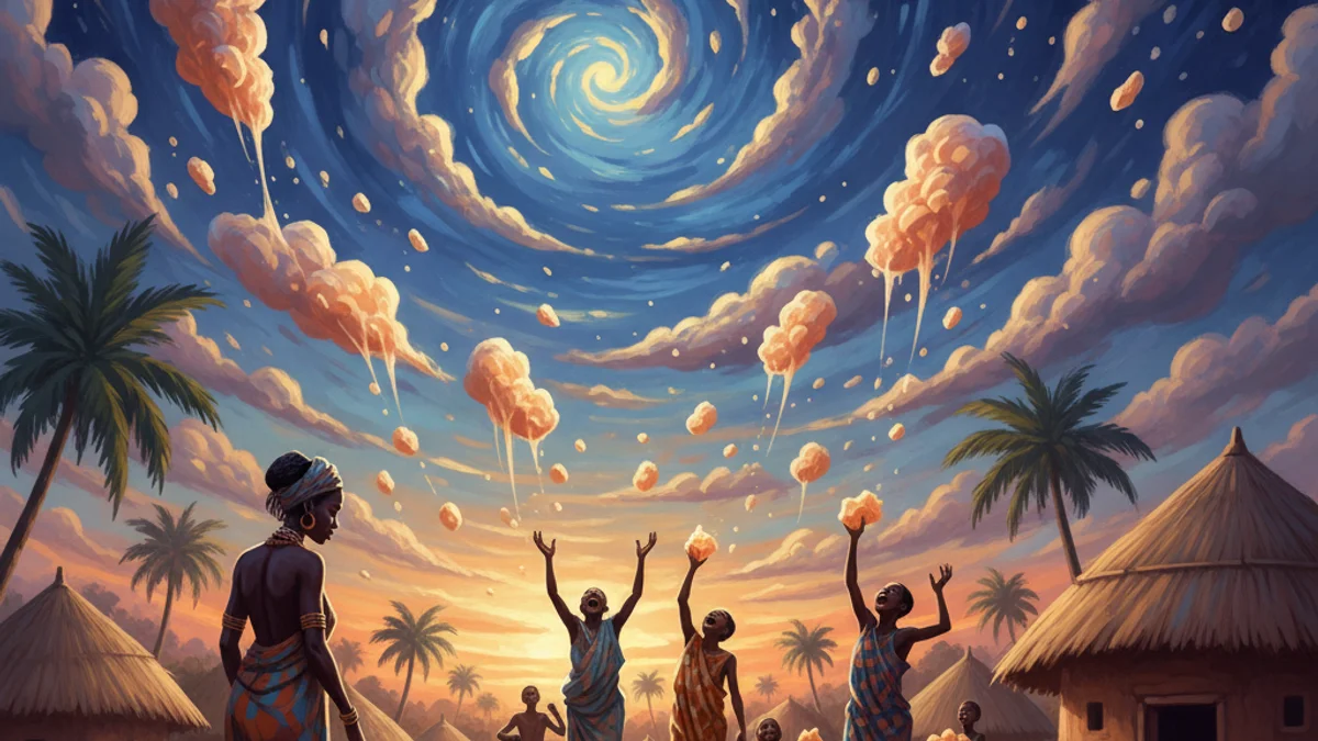Why the Sky is Far Away - Yoruba Tales story illustration from West African Folklore