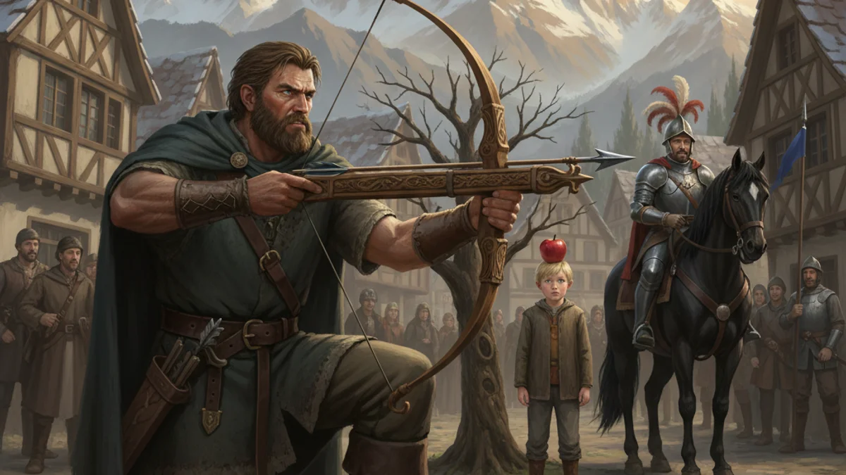 William Tell and the Apple - Classic Tales story illustration from William Tell