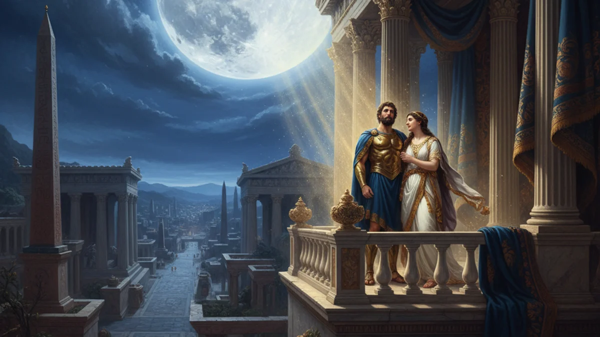 Zeus and Alcmene - Olympian Gods story illustration from Greek Myths