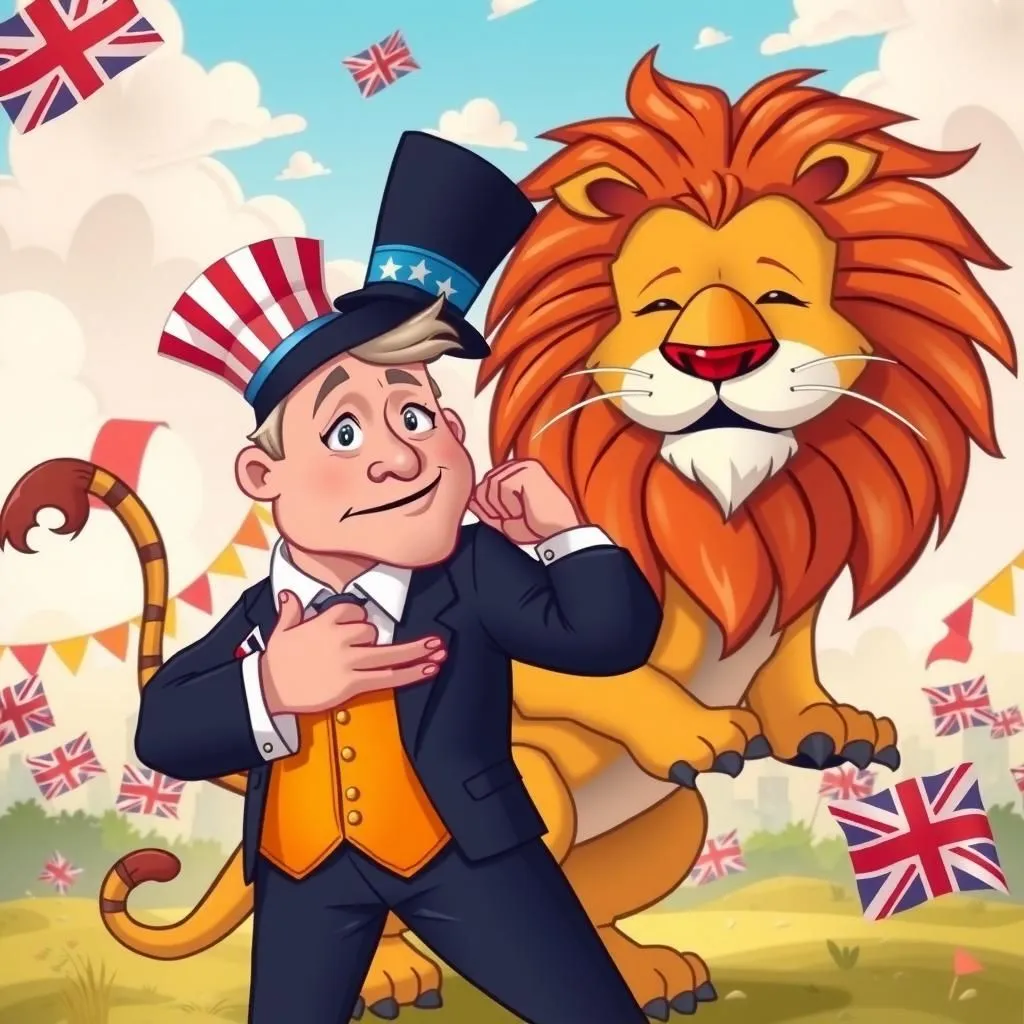 ఒక క్రీకింగ్ టెయిల్ - Aesop's Fable illustration about రాజకీయ శక్తి, స్థైర్యం, అపార్థం.