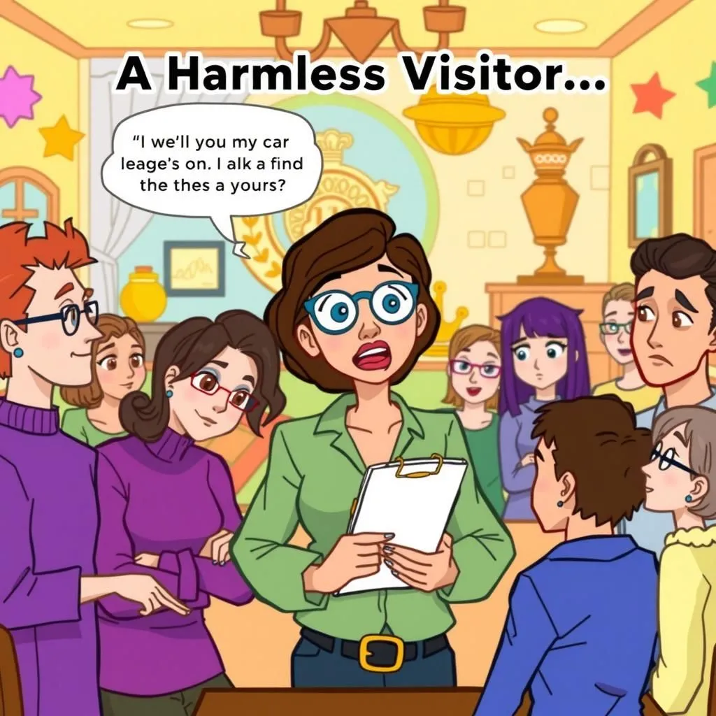 زائر غير مؤذٍ. - Aesop's Fable illustration about الثقة، النزاهة، الفضول