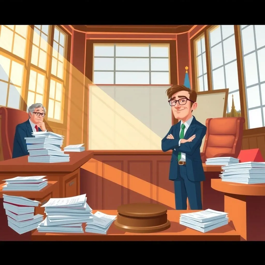 Un accordo affrettato. - Aesop's Fable illustration featuring Avvocato and Giudice