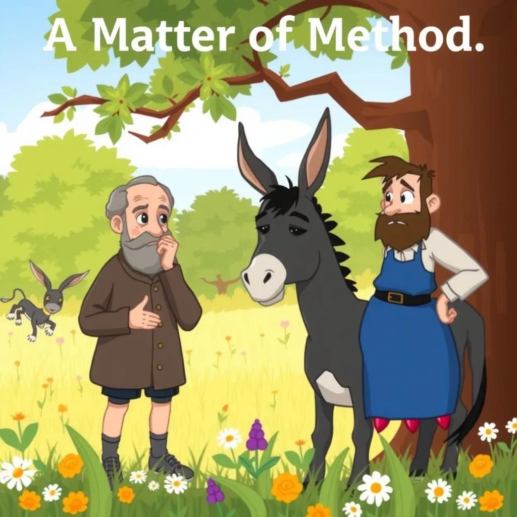 A Matter of Method - Aesop's Fable illustration featuring Philosopher and Fool