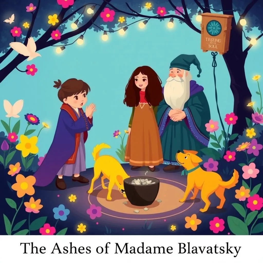 The Ashes of Madame Blavatsky - Aesop's Fable illustration featuring Inquiring Soul and Madame Blavatsky