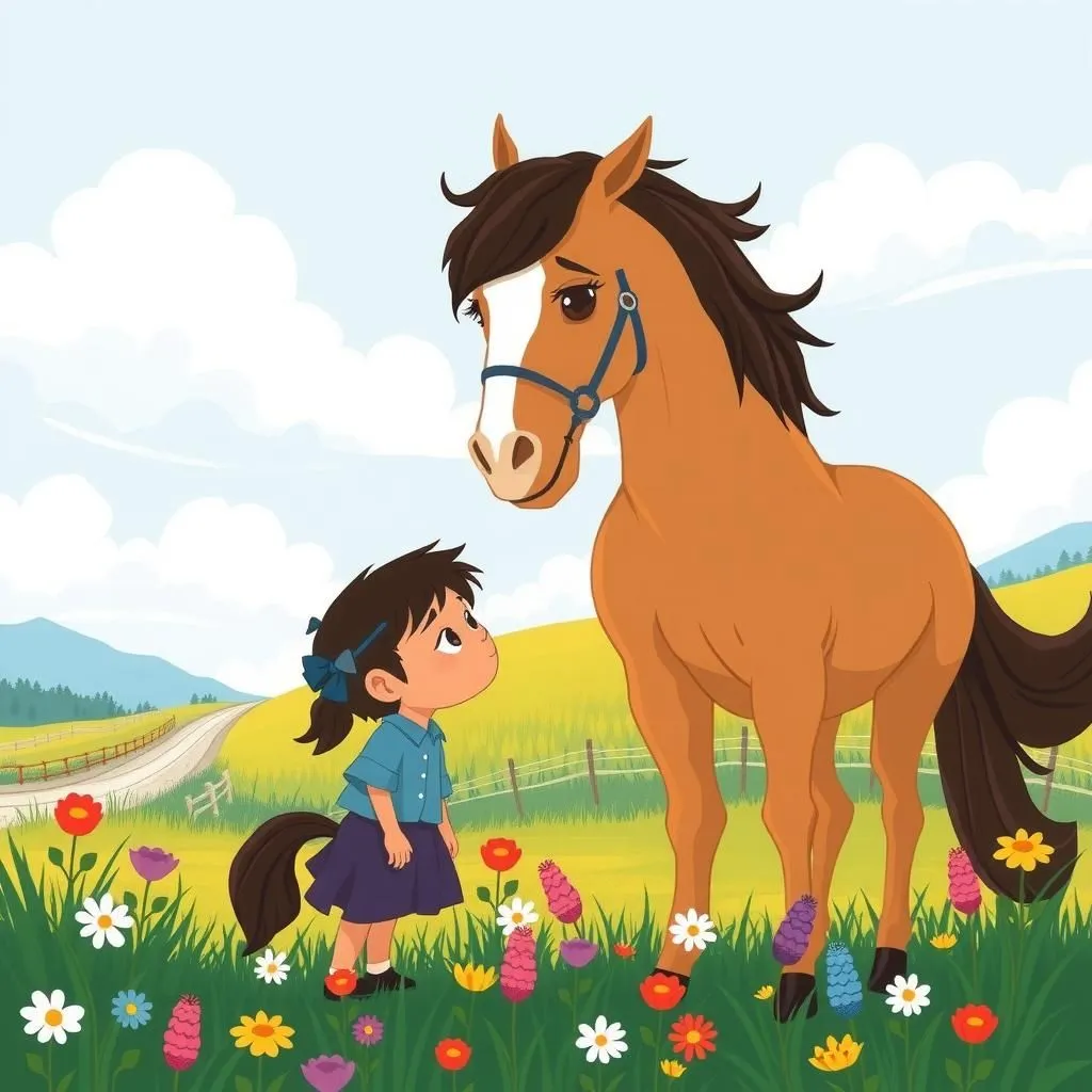 The Ass and the Horse - Aesop's Fable illustration featuring Ass and Horse