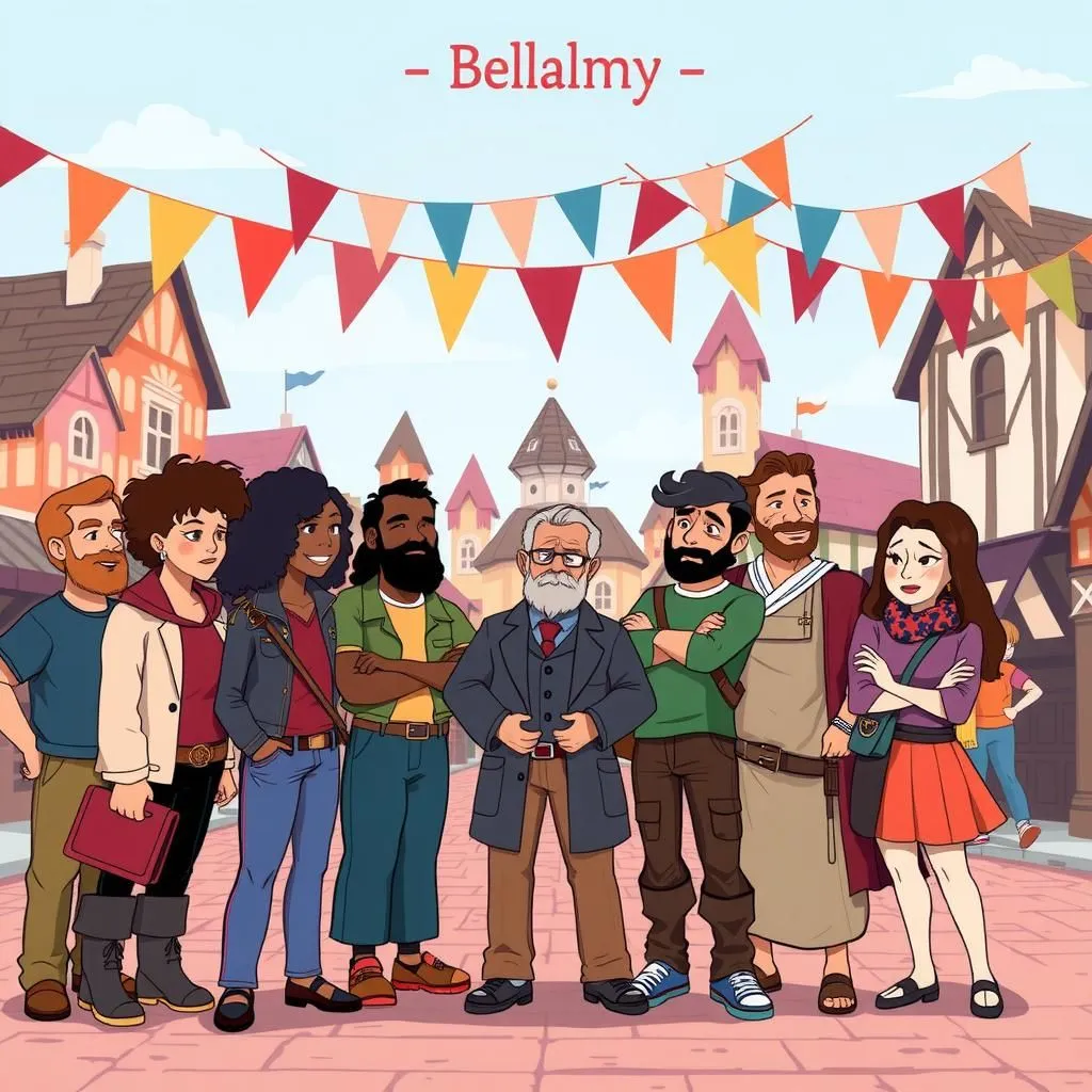 بيلامي والأعضاء. - Aesop's Fable illustration about التمرد، عدم المساواة، الاكتفاء الذاتي