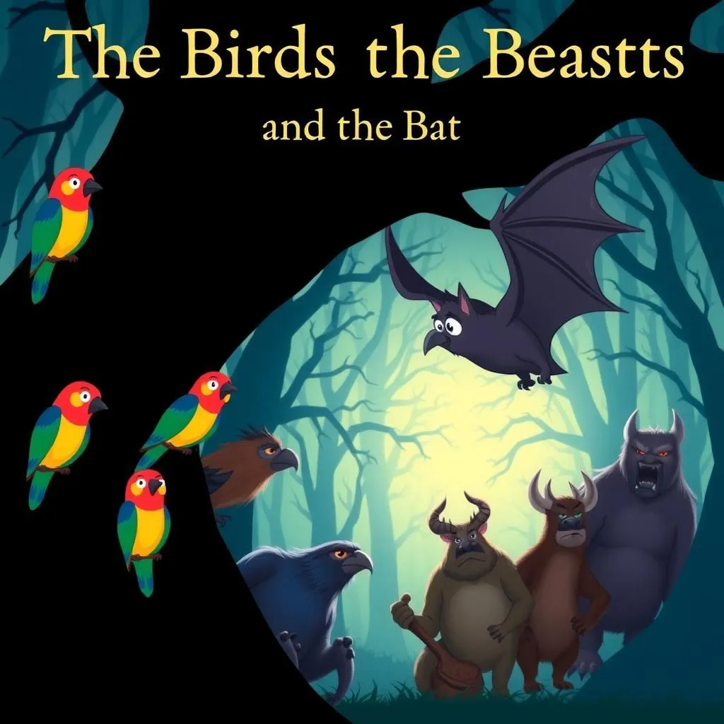 Gli Uccelli, le Bestie e il Pipistrello - Aesop's Fable illustration featuring Uccelli and Bestie