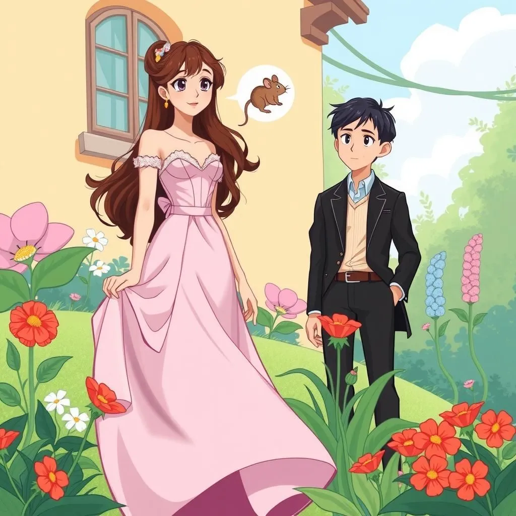 Ang Pusa at ang Binata. - Aesop's Fable illustration about Pagnanasa, Pagbabago, Pagkakakilanlan