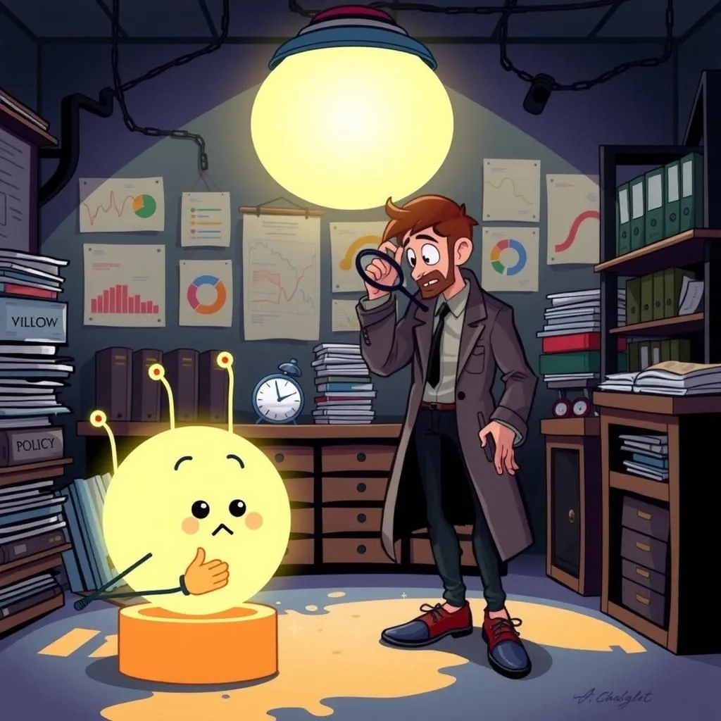 Il Clew Circolare. - Aesop's Fable illustration about curiosità, inganno, la ricerca della verità