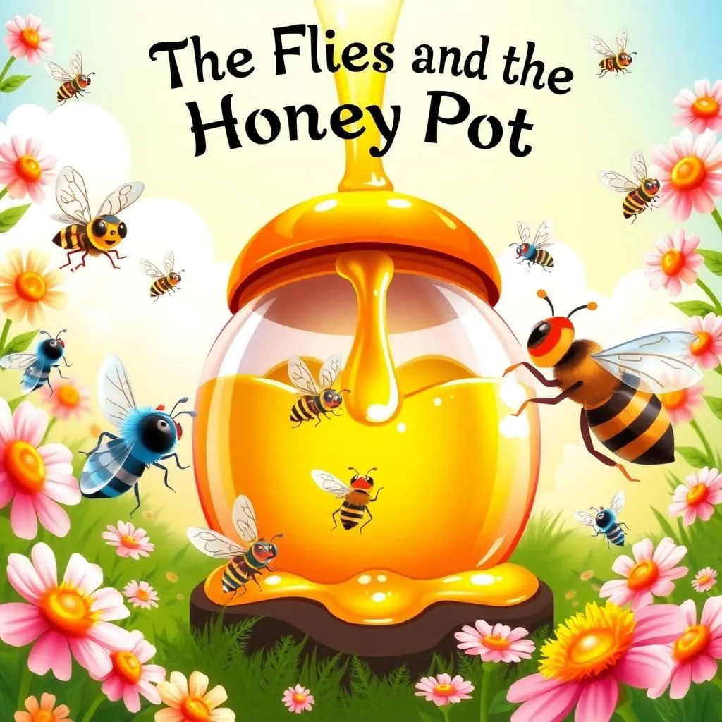 The Flies and the Honey Pot - Aesop's Fable illustration featuring Flies and housekeeper
