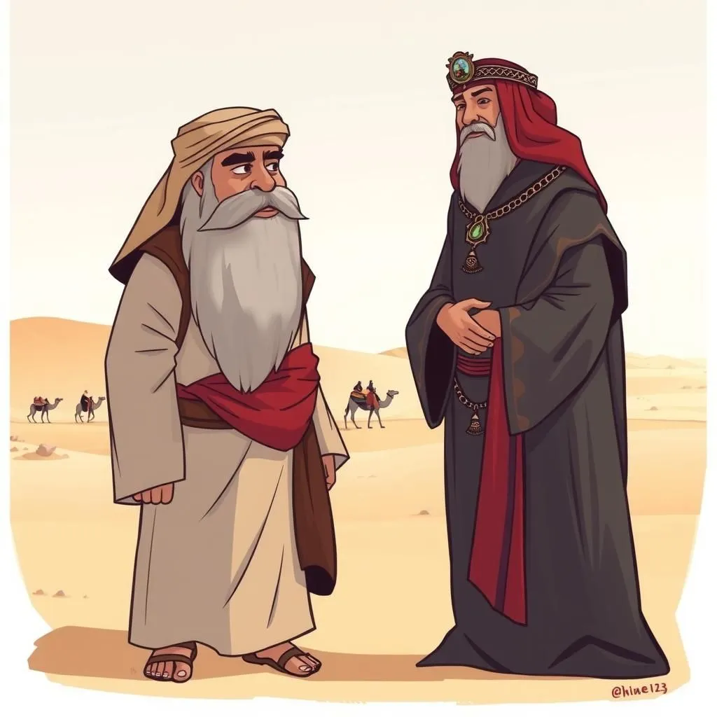 The Fogy and the Sheik - Aesop's Fable illustration featuring Fogy and Sheik of the Outfit