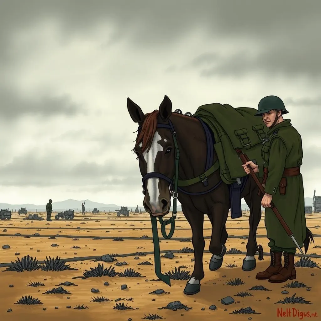 Ang Kabayo at Ang Kanyang Mangangabayo. - Aesop's Fable illustration featuring Kawal na Nakakabayo and Kabayo