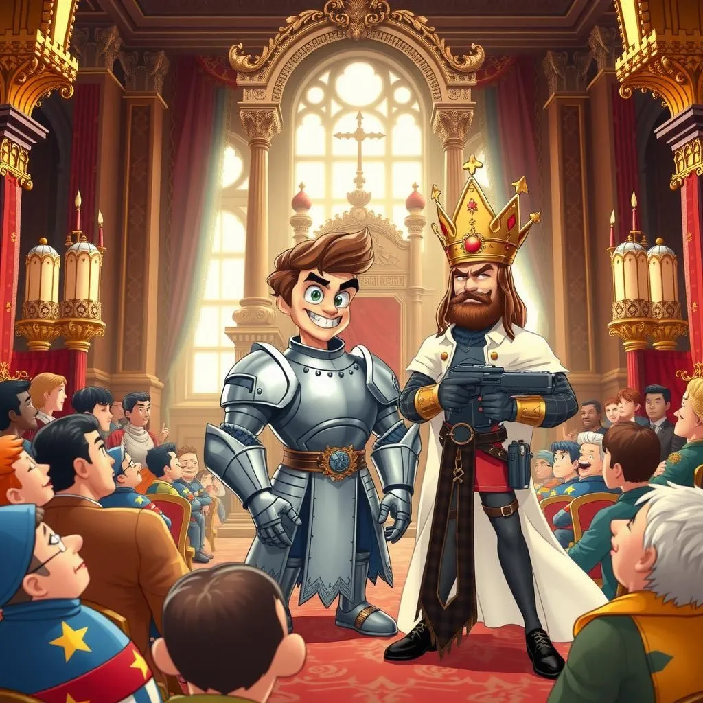 జాతీయ భక్తుడు. - Aesop's Fable illustration featuring ఇంజీనియస్ పాట్రియట్ and కింగ్