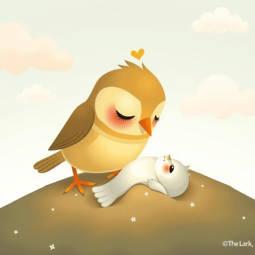 Ang Lawin na Naglilibing sa Kanyang Ama. - Aesop's Fable illustration about paggalang, pagkawala, sakripisyo