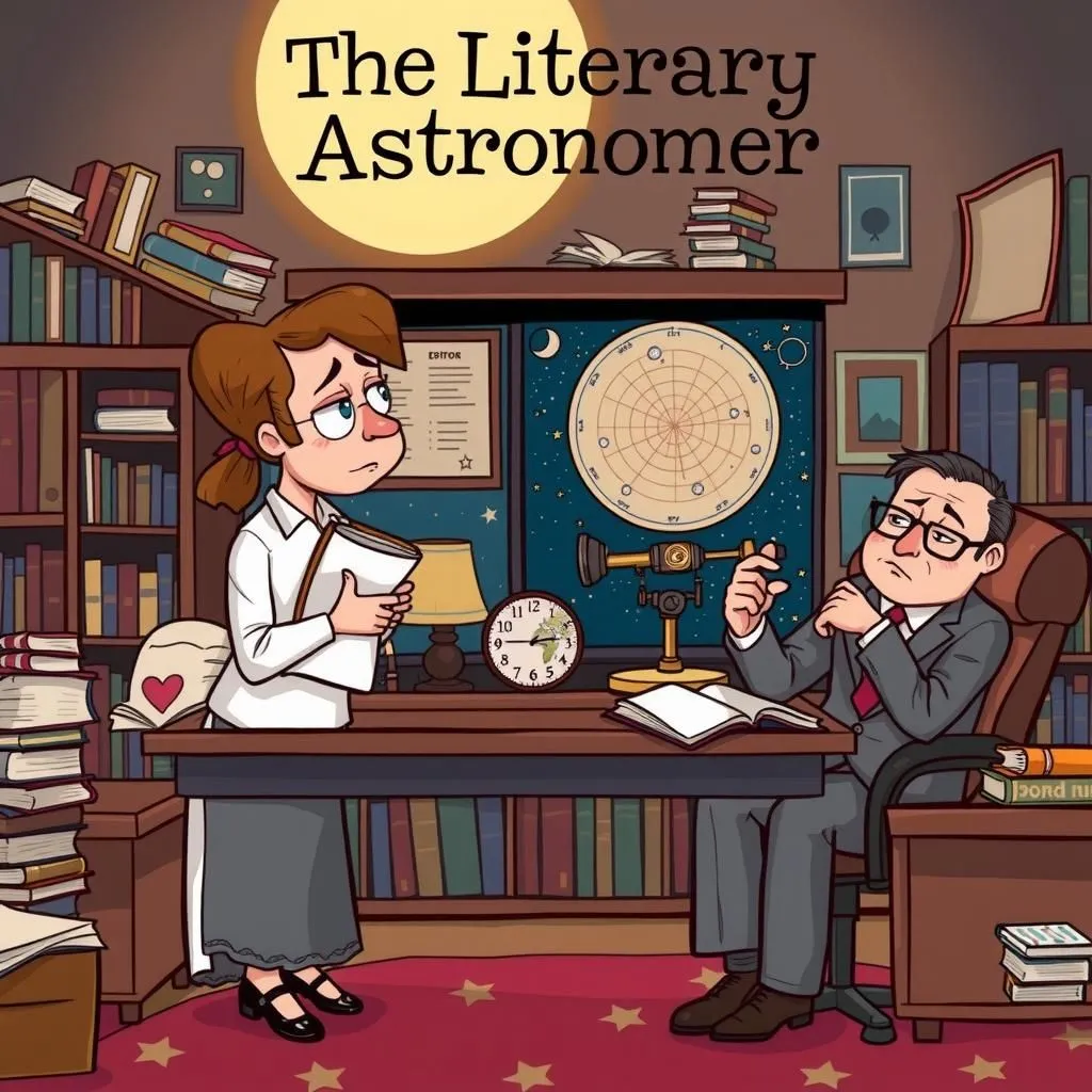 Ang Makataong Astronomo. - Aesop's Fable illustration featuring Direktor ng isang Obserbatoryo and Patnugot