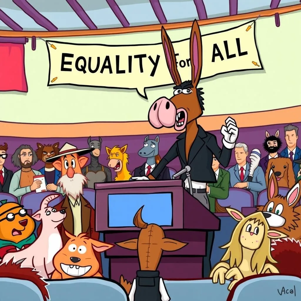 Il proprietario della miniera e il somaro. - Aesop's Fable illustration featuring Proprietario di una miniera d'argento and Jackass (Asino)