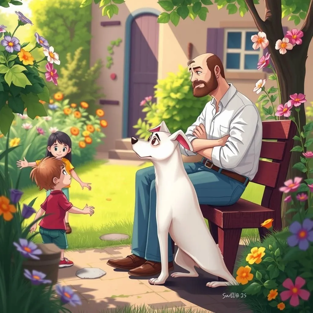 అవగణించబడని కారకం - Aesop's Fable illustration featuring మనిషి and కుక్క