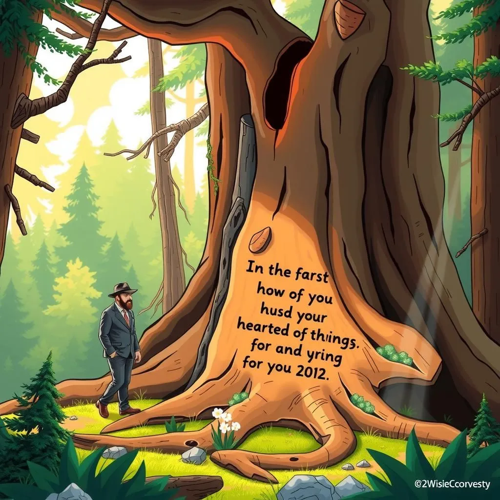 स्कैलावैग की शक्ति। - Aesop's Fable illustration featuring वन आयुक्त and ईमानदार आदमी