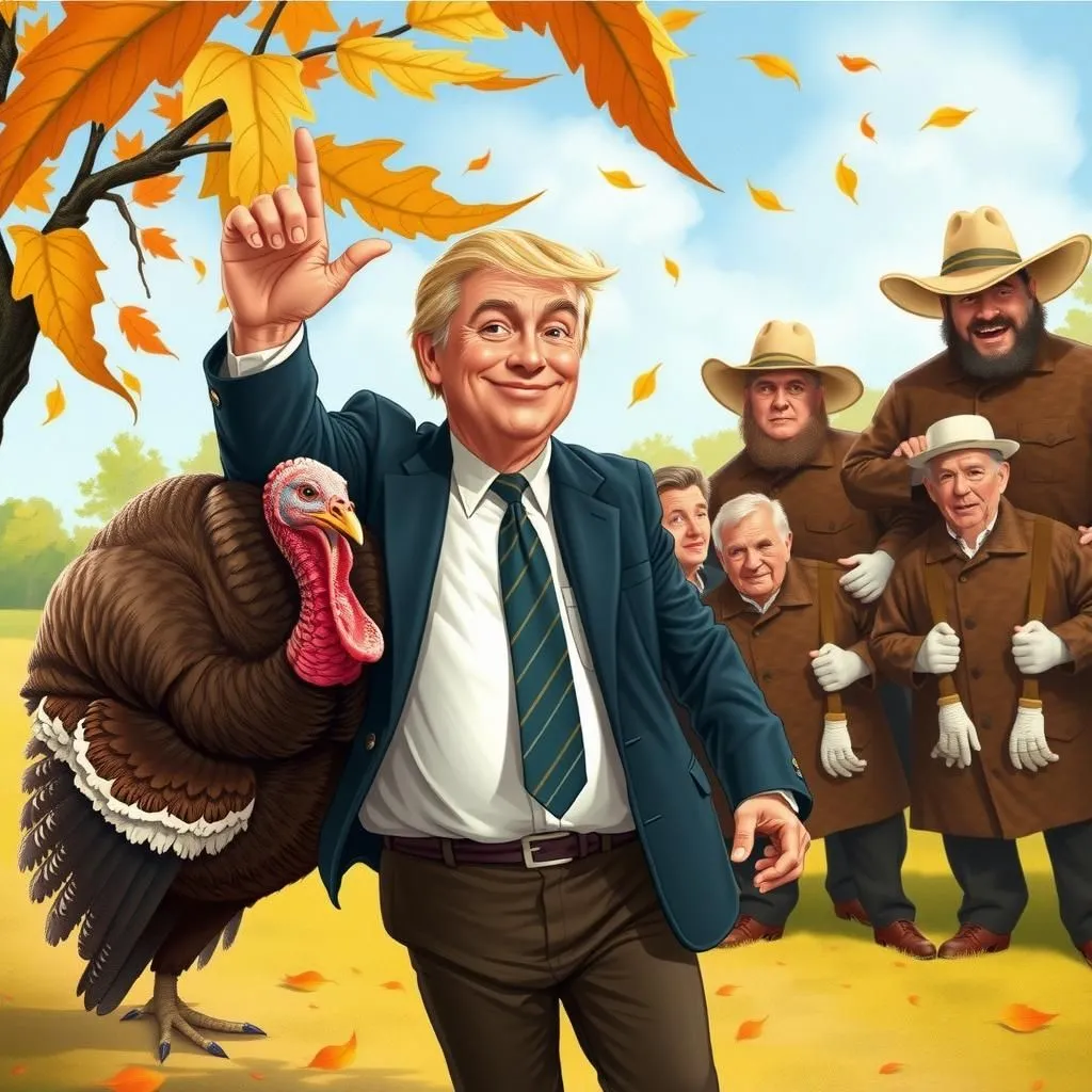 The Seeker and the Sought - Aesop's Fable illustration featuring Politician and Turkey